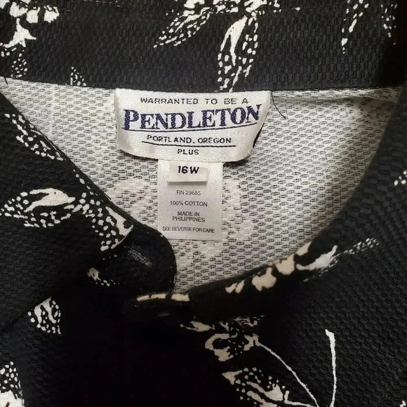 Pendleton Black Floral Shirt 16W - Picture 5 of 5